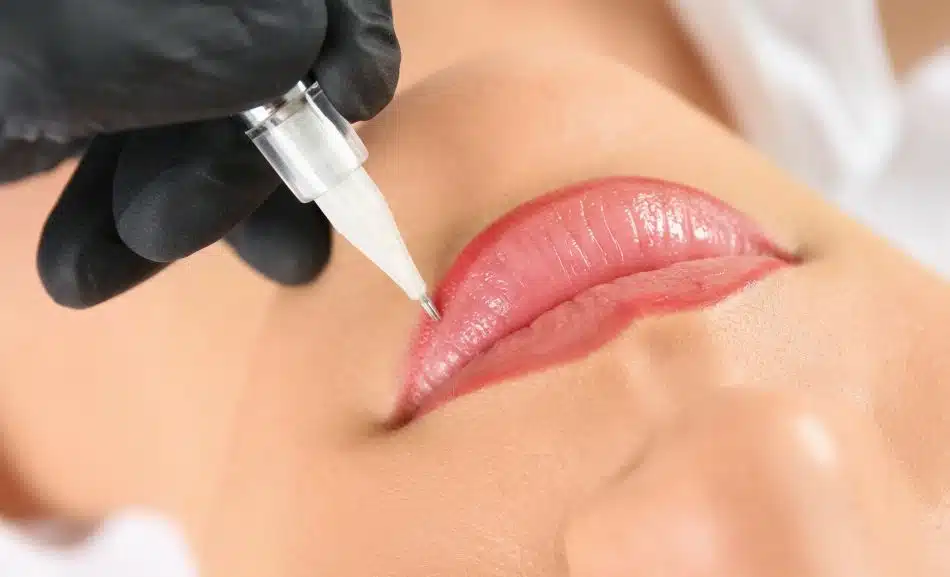 tatouage de lèvres intérieures de la bouche