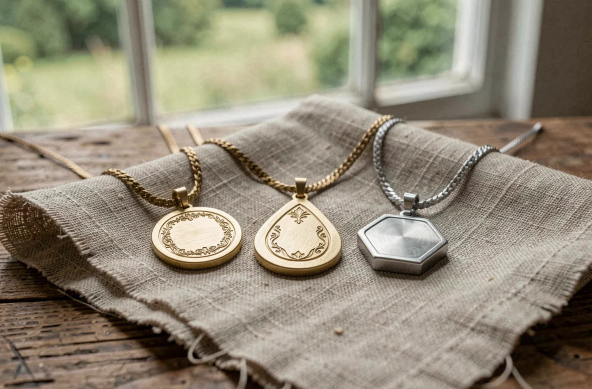 Trois bolas de grossesse artisanaux fabriqués en France posés sur du lin rustique