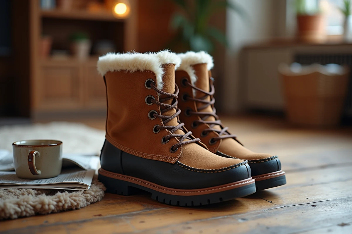 Gros plan sur une paire de chaussures Sursell d'hiver orthopédiques avec semelle amortissante pour soulager les douleurs