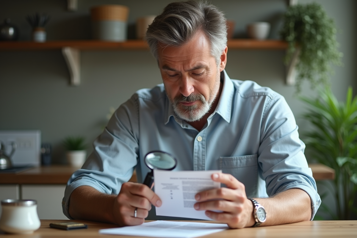 Homme examinant la liste d