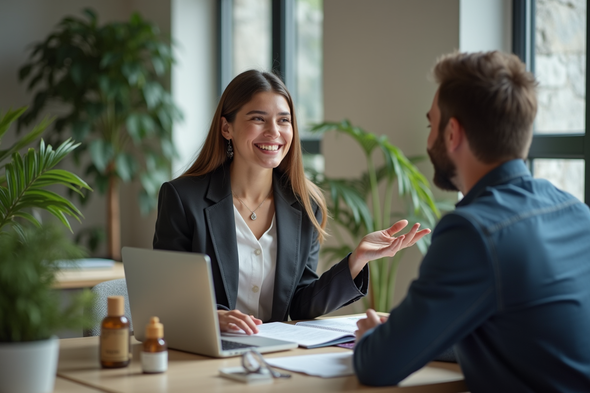 Jeune femme professionnelle en réunion de travail
